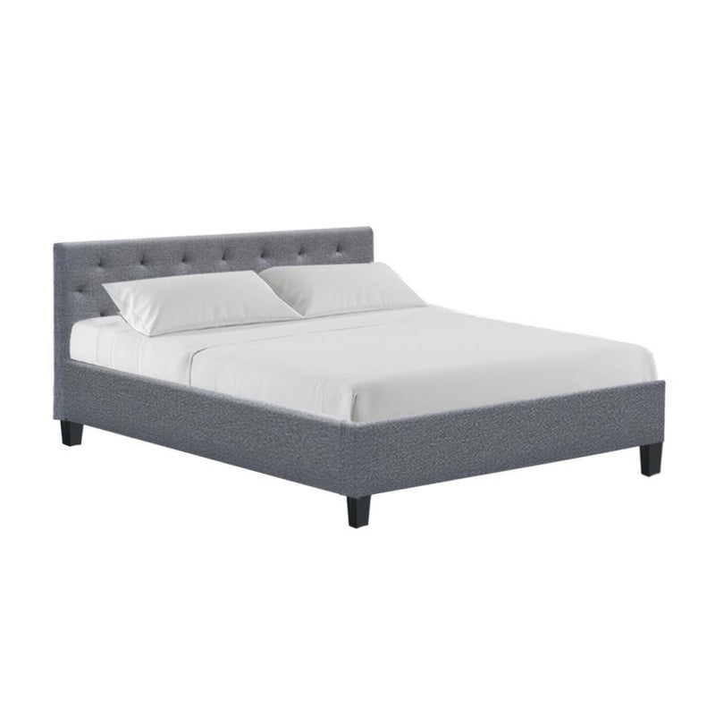 Queen Package | Hyams Bed Frame Grey & Bonita Euro Top Mattress (Medium Firm) - Bedzy Australia