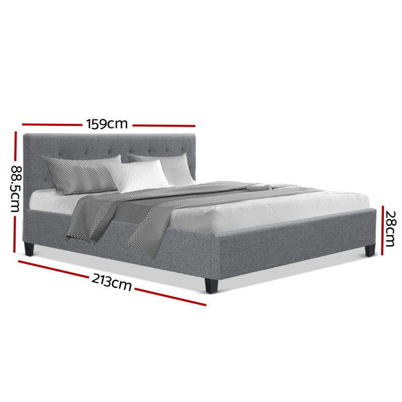 Queen Package | Hyams Bed Frame Grey & Bonita Euro Top Mattress (Medium Firm) - Bedzy Australia