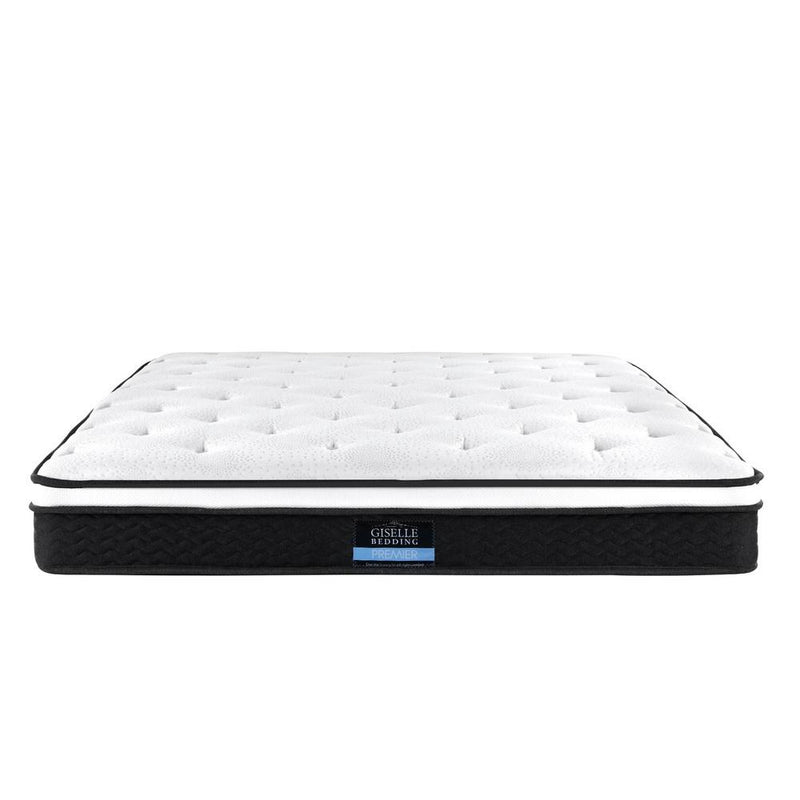 Queen Package | Wanda LED Storage Bed Black & Bonita Euro Top Mattress (Medium Firm) - Bedzy Australia - Furniture > Bedroom