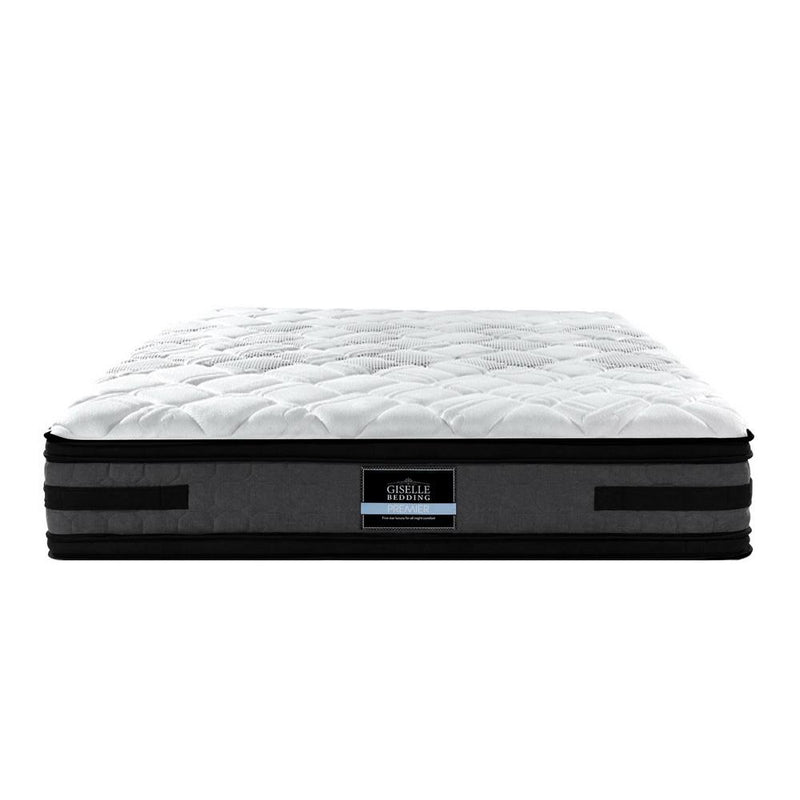 Queen Premium Package | Henley LED Storage Queen Bed Frame Grey, Luna Series Euro Top Mattress (Medium Firm) & Bamboo Mattress Topper! - Bedzy Australia (ABN 18 642 972 209) -