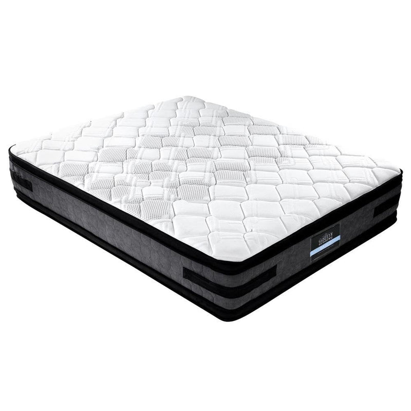 Queen Premium Package | Henley LED Storage Queen Bed Frame White, Luna Series Euro Top Mattress (Medium Firm) & Bamboo Mattress Topper! - Bedzy Australia