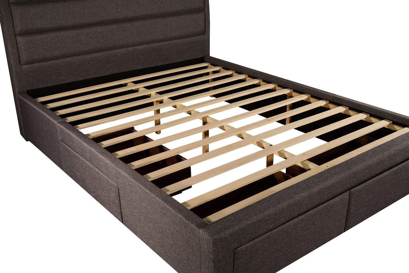 Queen Premium Package | Megan Bed Frame Light Grey, Luna Series Euro Top Mattress (Medium Firm) & Bamboo Mattress Topper! - Bedzy Australia