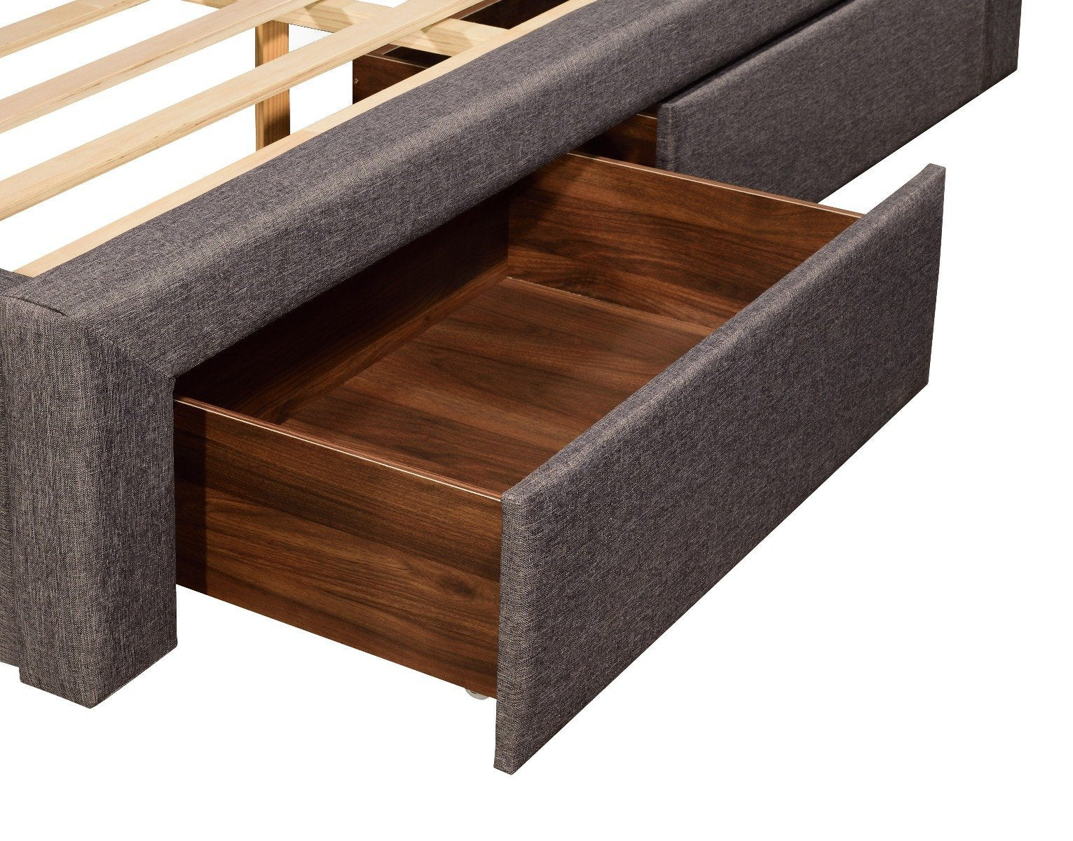 Queen Premium Package | Megan Bed Frame Light Grey, Luna Series Euro Top Mattress (Medium Firm) & Bamboo Mattress Topper! - Bedzy Australia