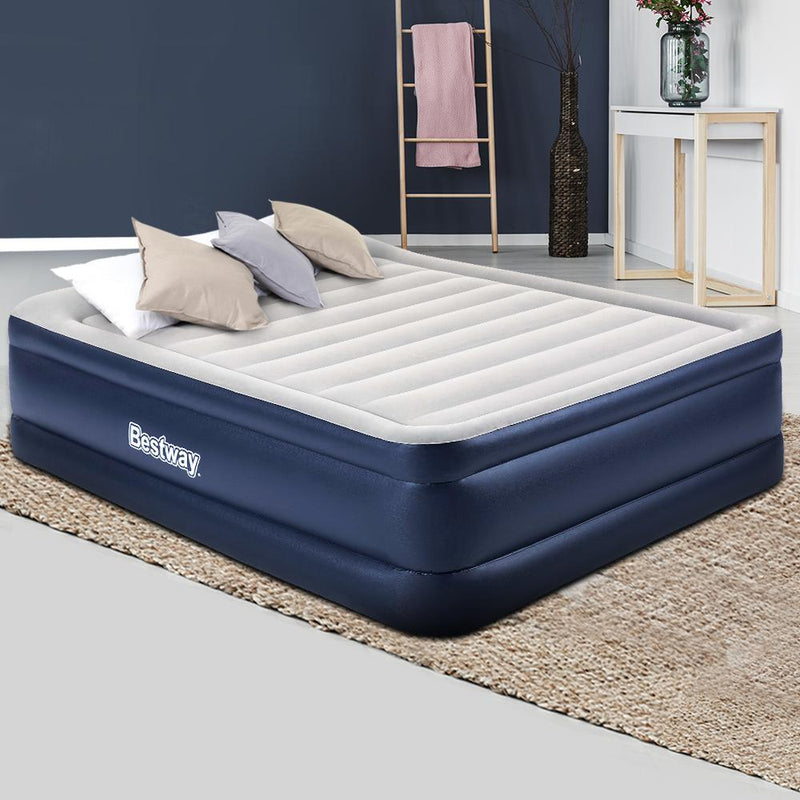 61 CM Thickness Air Bed Inflatable Mattress with Built-in Pump - Queen Size - Bedzy Australia