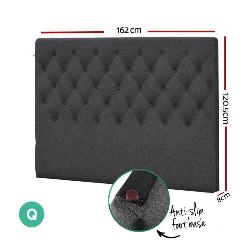 Queen Size | Cappi Bed Headboard (Charcoal) - Bedzy Australia - Furniture > Bedroom