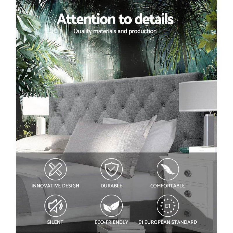 Queen Size | Cappi Bed Headboard (Grey) - Bedzy Australia - Furniture > Bedroom