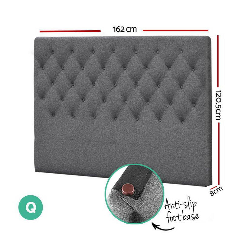 Queen Size | Cappi Bed Headboard (Grey) - Bedzy Australia - Furniture > Bedroom