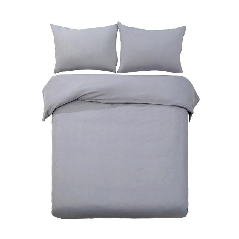 Queen Size Classic Quilt Cover Set - Grey - Bedzy Australia (ABN 18 642 972 209) - Cheap affordable bedroom furniture shop near me Australia
