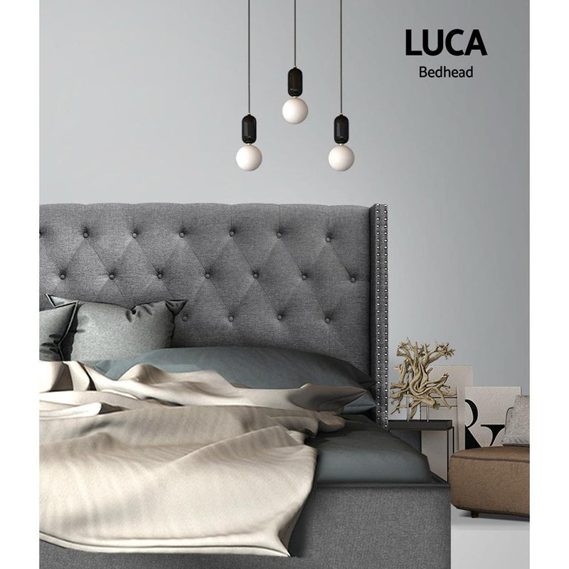 Queen Size | Luca Bed Headboard (Grey) - Bedzy Australia