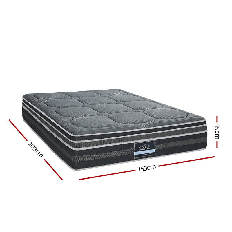 Queen Ultra Package | Henley LED Bed Black, 2 x LED Bedside Tables, Platinum Series 7 Zone Dual Euro Top Mattress, Pillowtop Mattress Topper & 4 x Pillows - Bedzy Australia