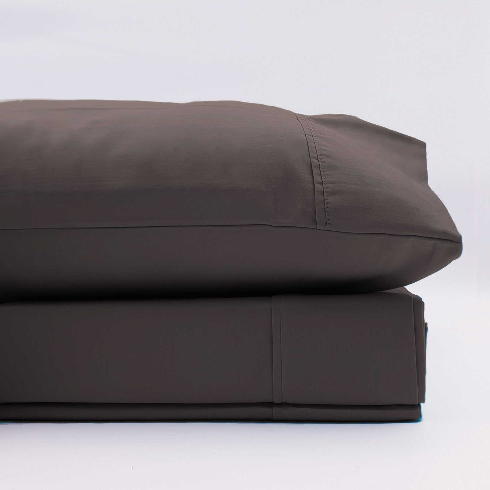 Renee Taylor 1500 Thread Count Pure Soft Cotton Blend Flat & Fitted Sheet Set King Dusk Grey - Bedzy Australia
