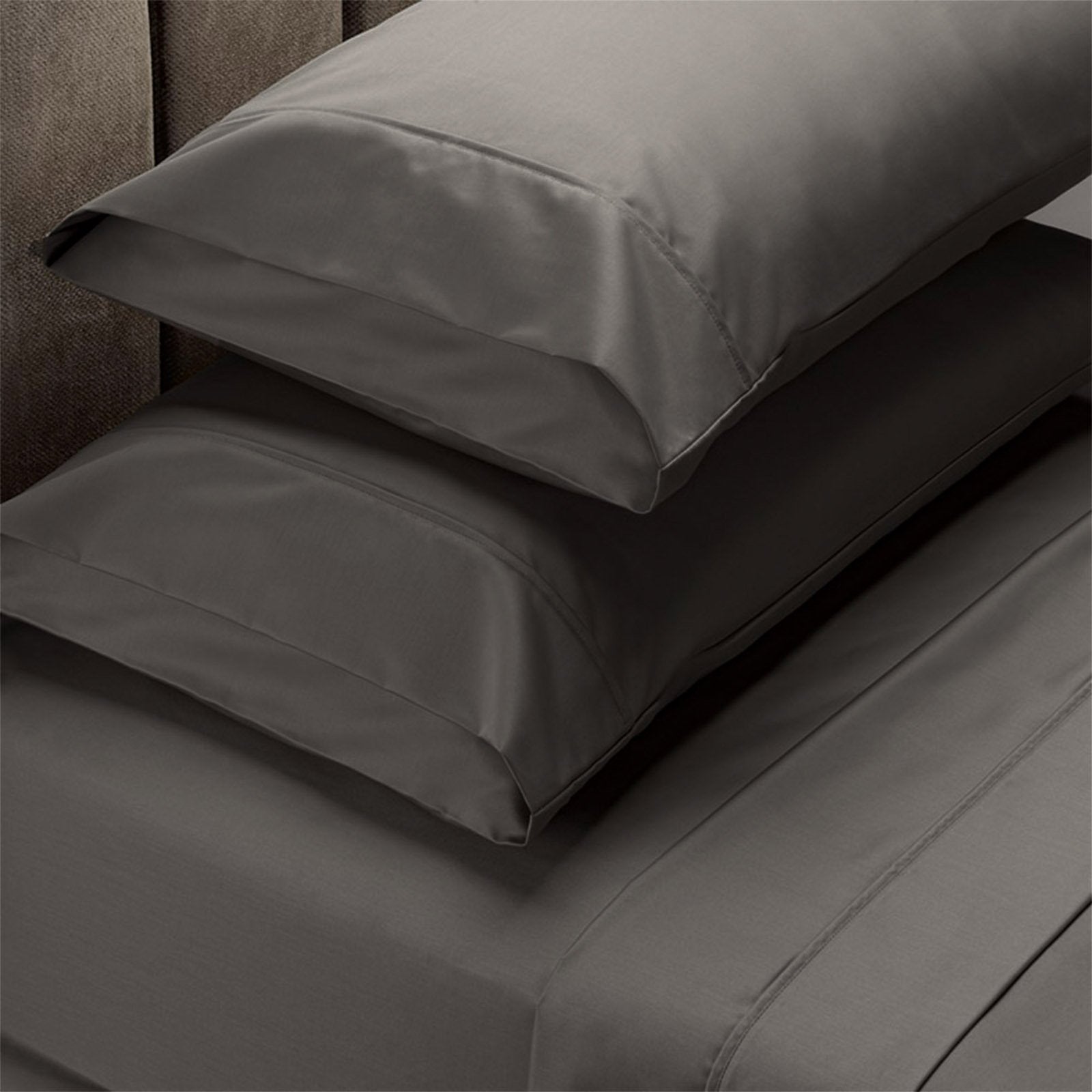 Renee Taylor 1500 Thread Count Pure Soft Cotton Blend Flat & Fitted Sheet Set King Dusk Grey - Bedzy Australia