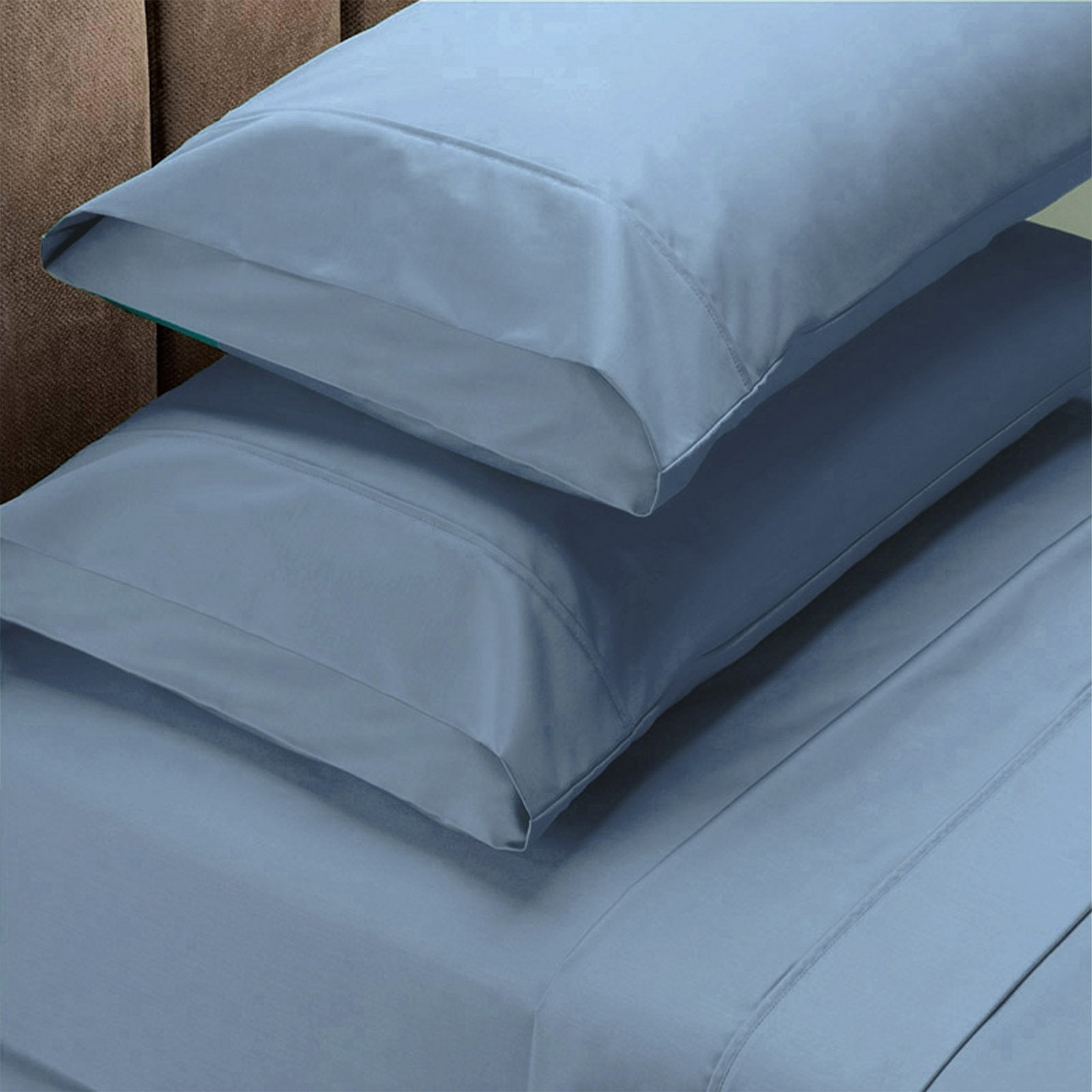 Renee Taylor 1500 Thread Count Pure Soft Cotton Blend Flat & Fitted Sheet Set King Indigo - Bedzy Australia