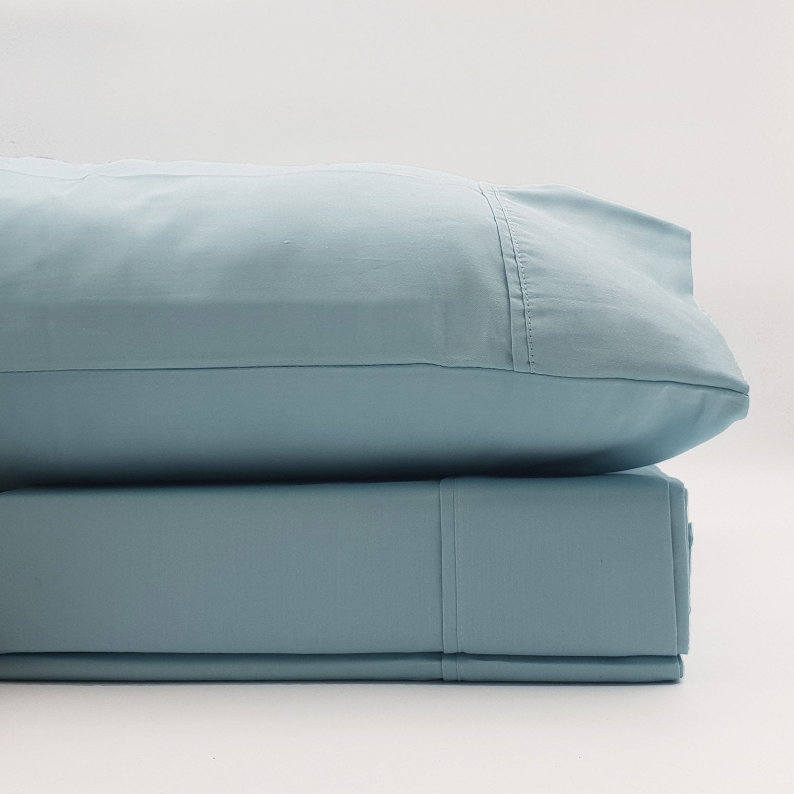Renee Taylor 1500 Thread Count Pure Soft Cotton Blend Flat & Fitted Sheet Set King Mist - Bedzy Australia