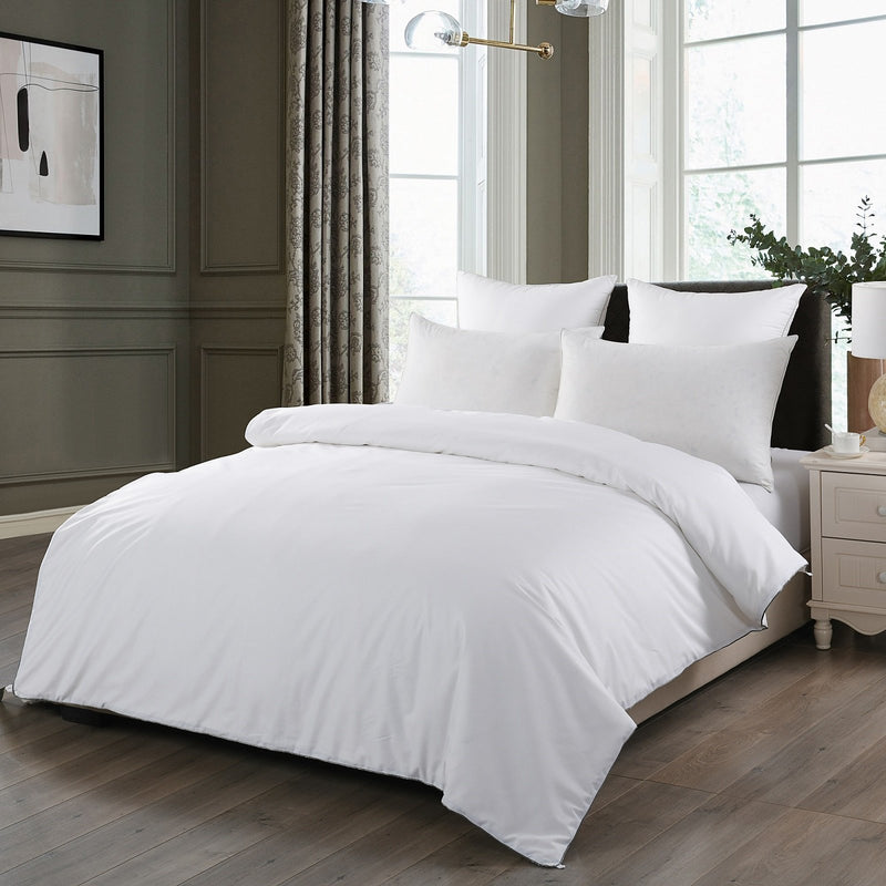 Royal Comfort 100% Silk Filled Eco-Lux Quilt 300GSM With 100% Cotton Cover Queen White - Bedzy Australia - Home & Garden > Bedding