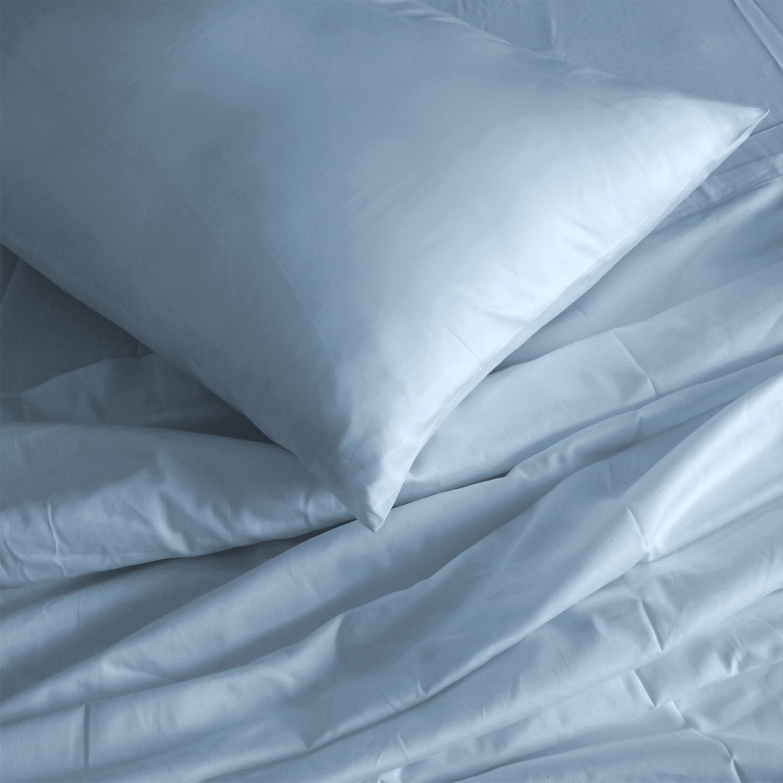 Royal Comfort 1000 Thread Count Bamboo Cotton Sheet and Quilt Cover Complete Set King Blue Fog - Bedzy Australia