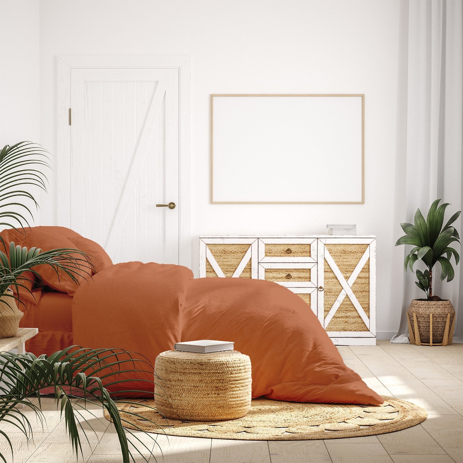Royal Comfort 1000 Thread Count Bamboo Cotton Sheet and Quilt Cover Complete Set King Cinnamon - Bedzy Australia