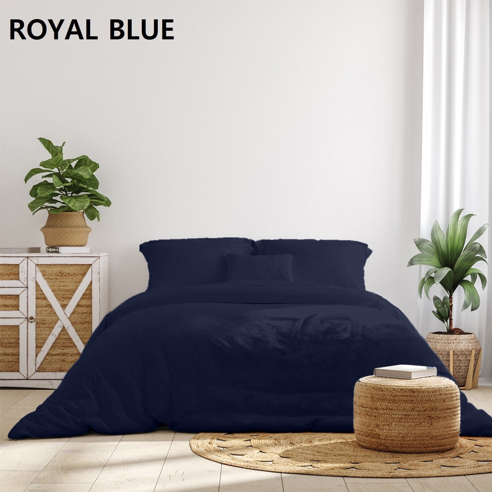 Royal Comfort 1000 Thread Count Bamboo Cotton Sheet and Quilt Cover Complete Set Queen Charcoal - Bedzy Australia