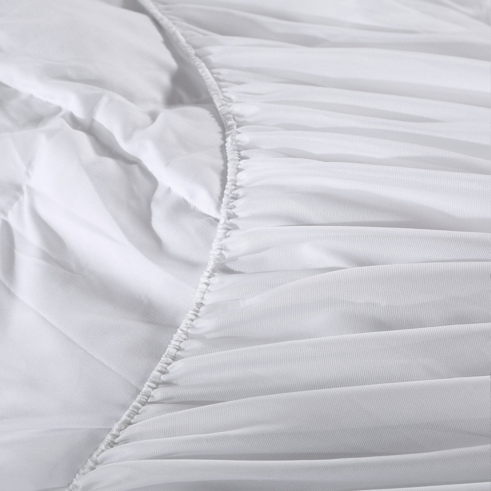Royal Comfort 1000GSM Luxury Bamboo Fabric Gusset Mattress Pad Topper Cover Queen White - Bedzy Australia