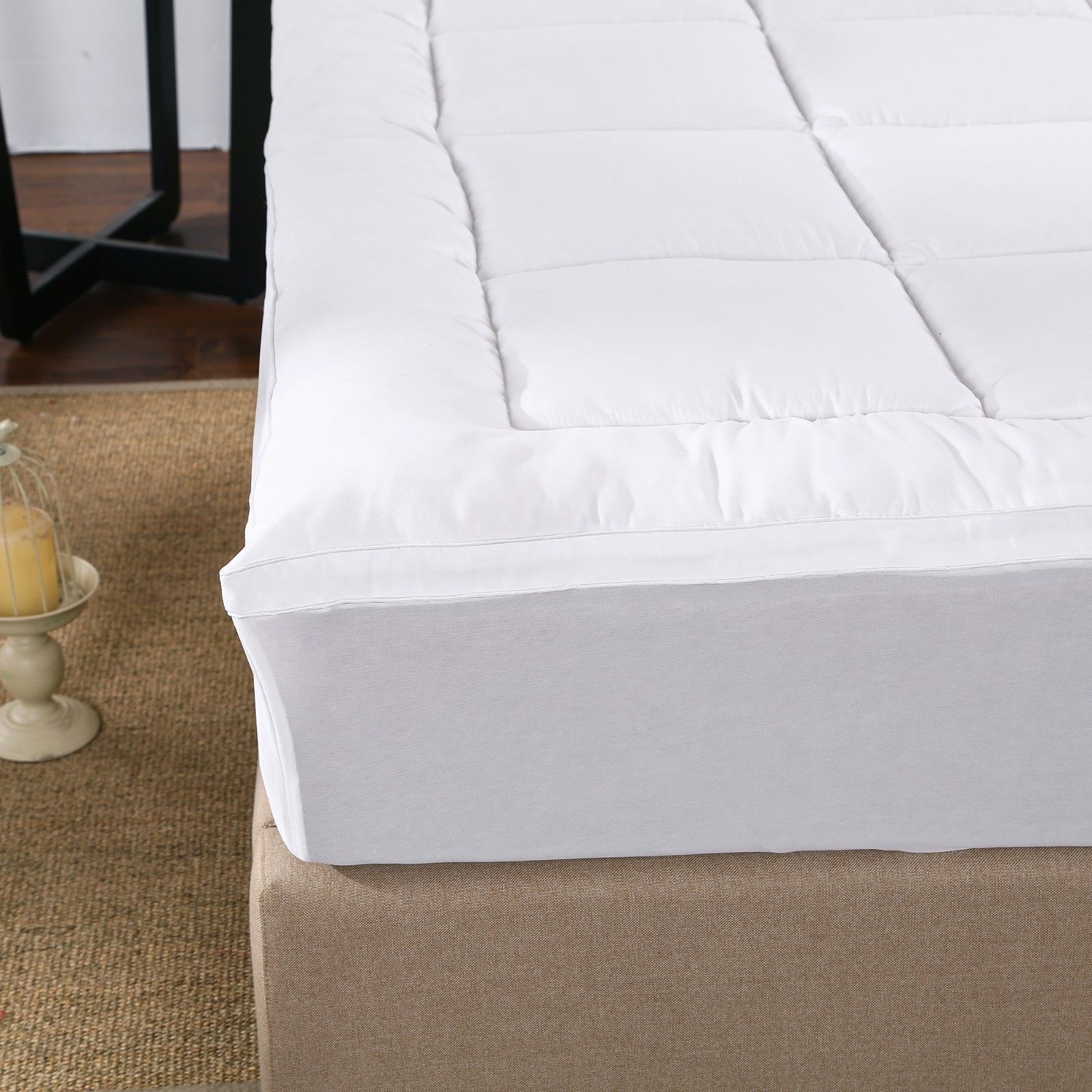 Royal Comfort 1000GSM Memory Mattress Topper Cover Protector Underlay Single White - Bedzy Australia