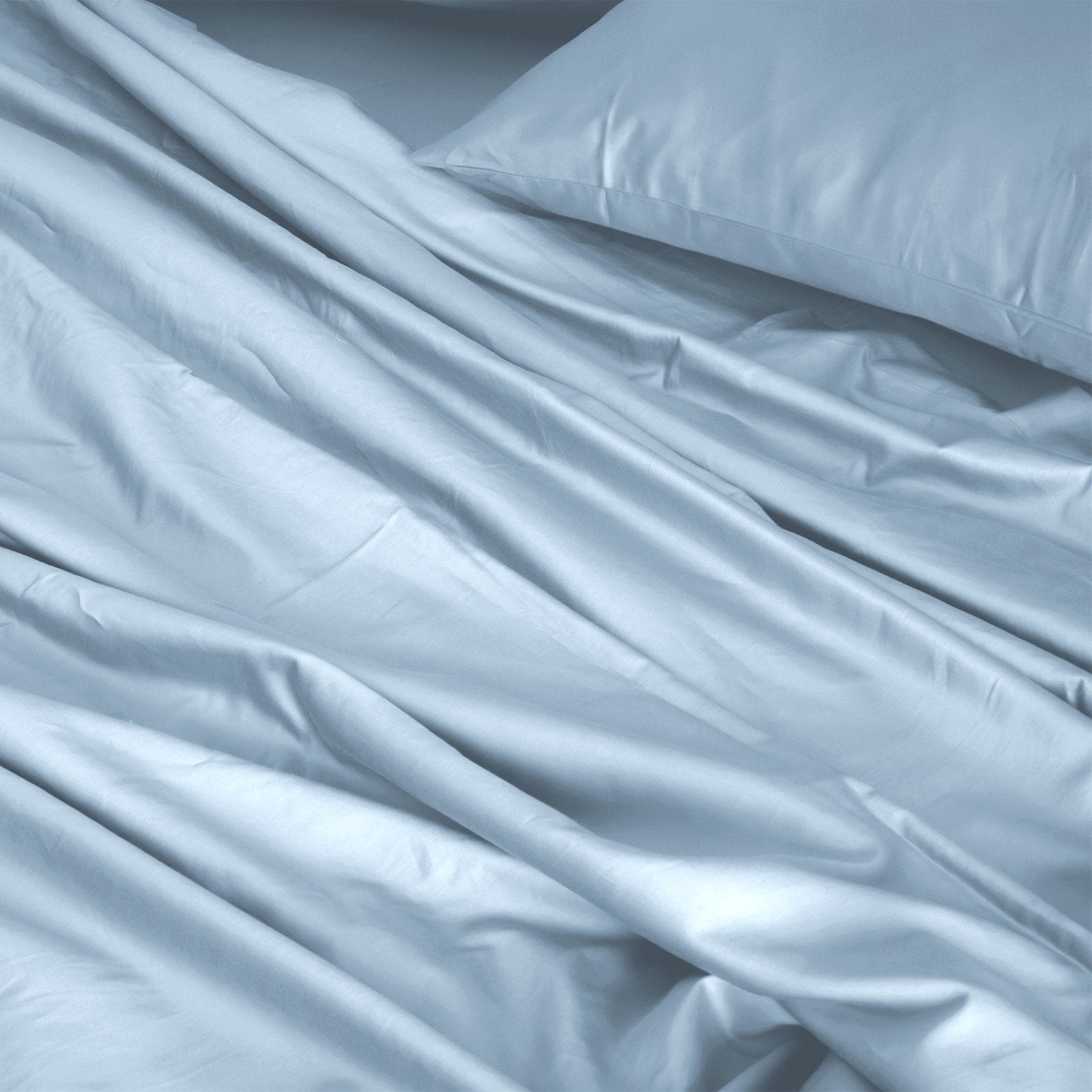 Royal Comfort 1000TC Hotel Grade Bamboo Cotton Sheets Pillowcases Set Ultrasoft Double Blue Fog - Bedzy Australia