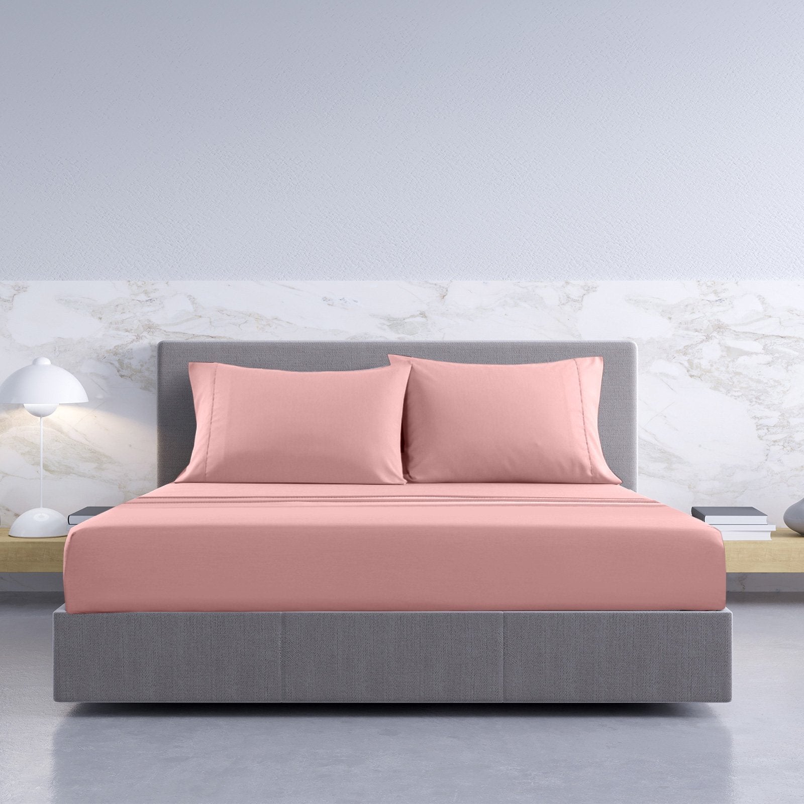 Royal Comfort 1000TC Hotel Grade Bamboo Cotton Sheets Pillowcases Set Ultrasoft King Blush - Bedzy Australia