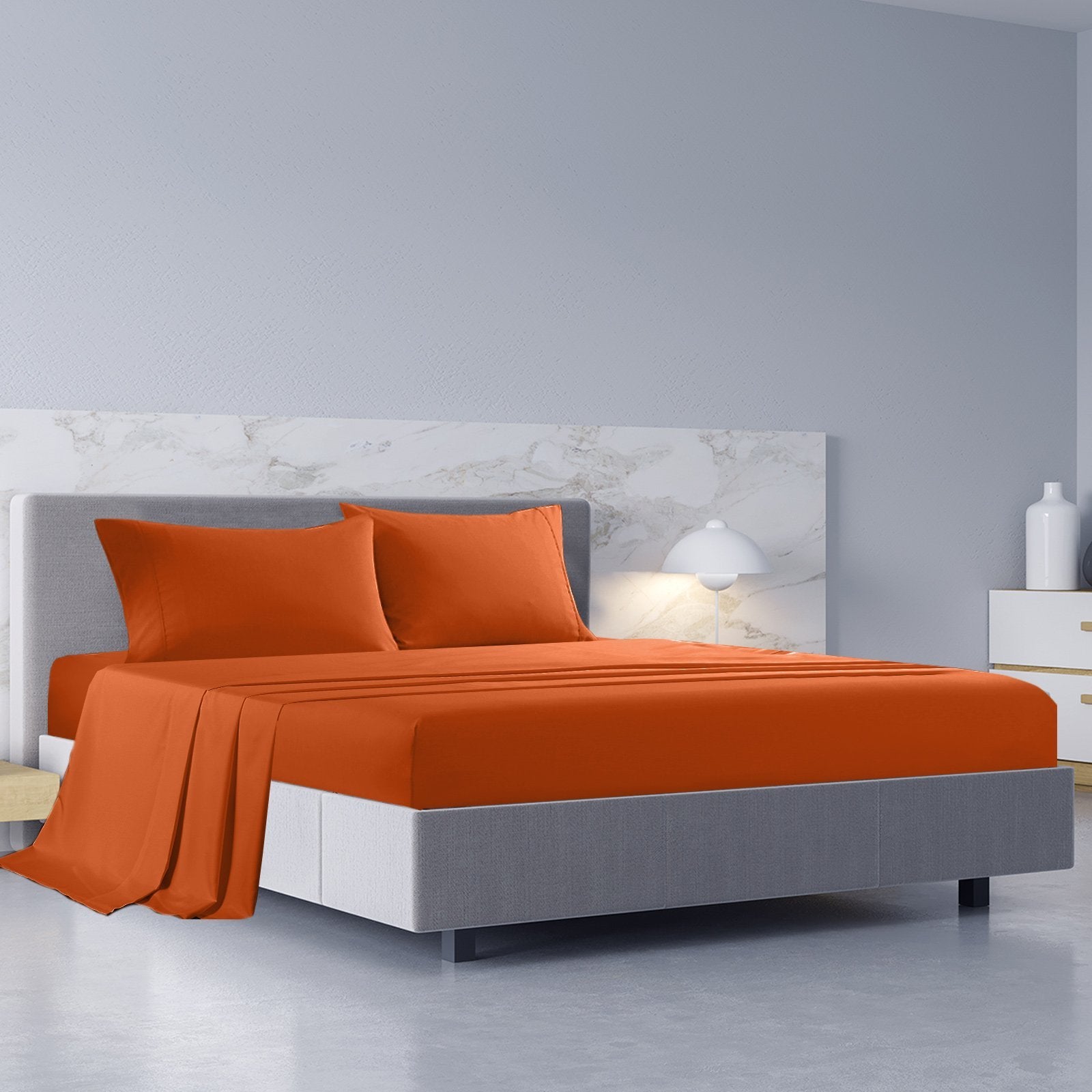 Royal Comfort 1000TC Hotel Grade Bamboo Cotton Sheets Pillowcases Set Ultrasoft King Cinnamon - Bedzy Australia