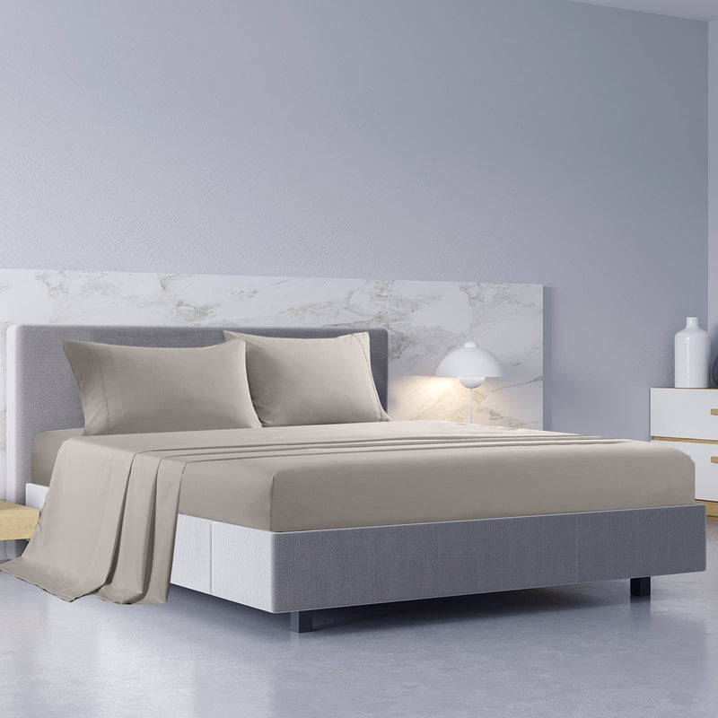 Royal Comfort 1000TC Hotel Grade Bamboo Cotton Sheets Pillowcases Set Ultrasoft King Dove - Bedzy Australia