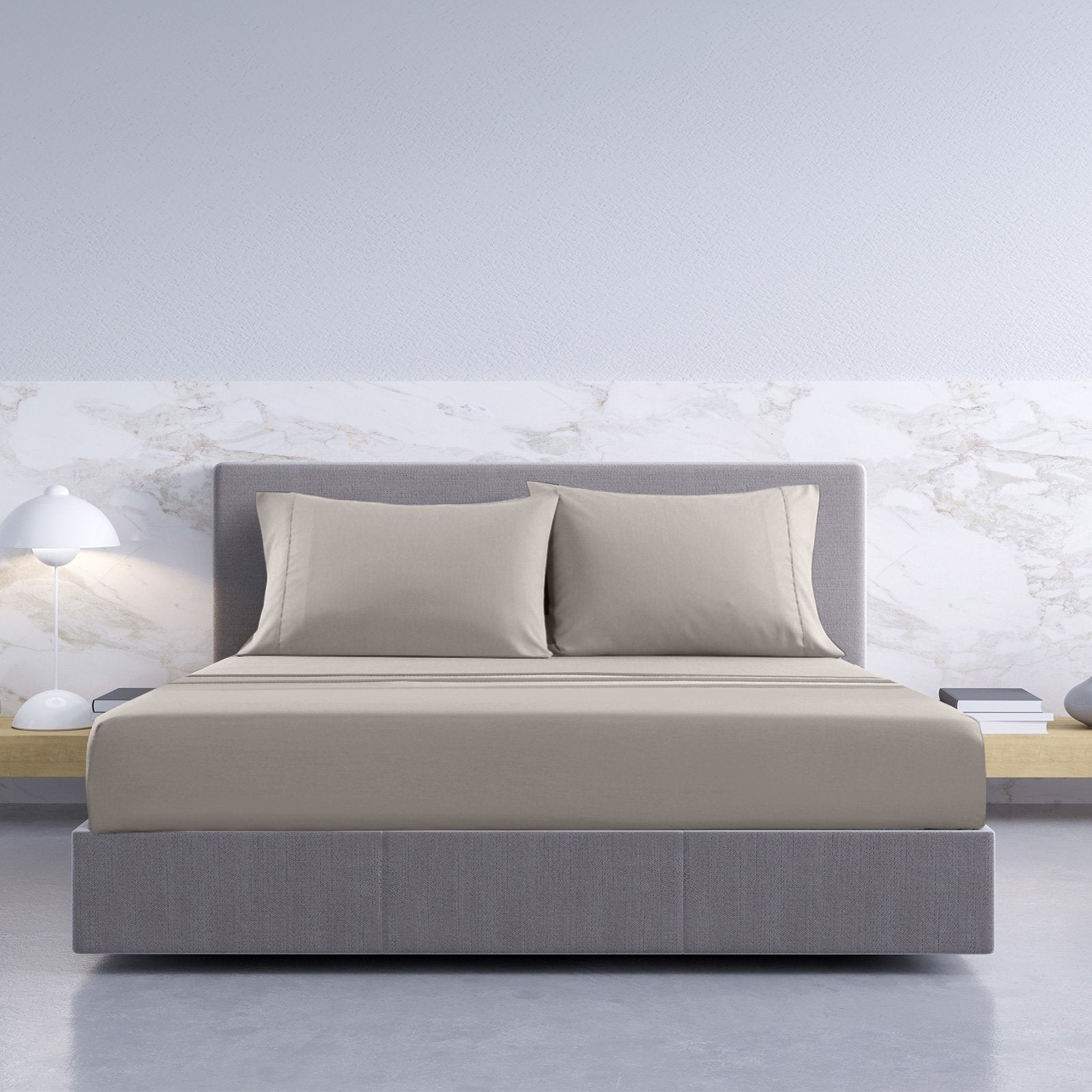 Royal Comfort 1000TC Hotel Grade Bamboo Cotton Sheets Pillowcases Set Ultrasoft King Dove - Bedzy Australia
