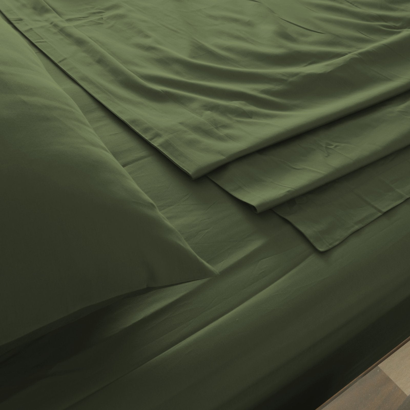 Royal Comfort 1000TC Hotel Grade Bamboo Cotton Sheets Pillowcases Set Ultrasoft King Olive - Bedzy Australia