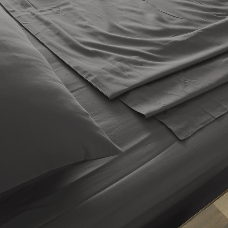 Royal Comfort 1000TC Hotel Grade Bamboo Cotton Sheets Pillowcases Set Ultrasoft Queen Pewter - Bedzy Australia