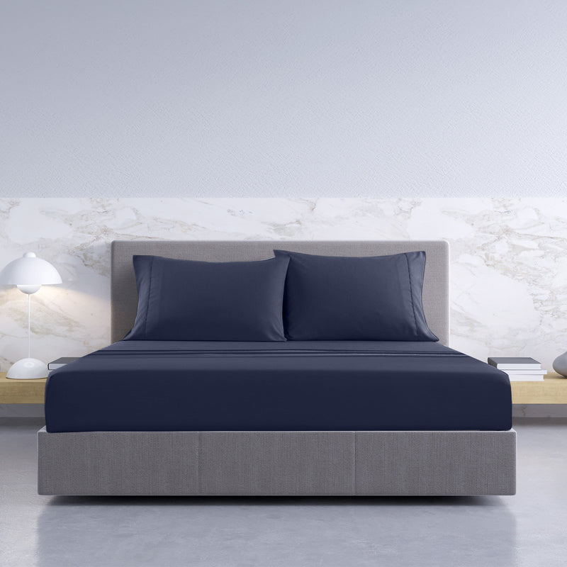 Royal Comfort 1000TC Hotel Grade Bamboo Cotton Sheets Pillowcases Set Ultrasoft Queen Royal Blue - Bedzy Australia - Home & Garden > Bedding
