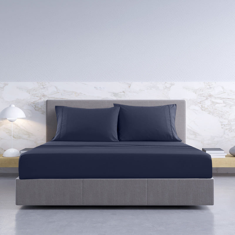 Royal Comfort 1000TC Hotel Grade Bamboo Cotton Sheets Pillowcases Set Ultrasoft Queen Royal Blue - Bedzy Australia