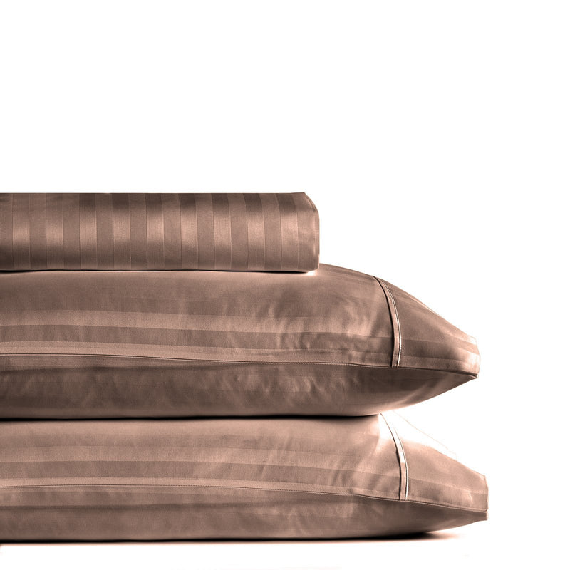 Royal Comfort 1200 Thread Count 3 Piece Combo Set 100% Egyptian Cotton Striped Double Charcoal - Bedzy Australia - Home & Garden > Bedding