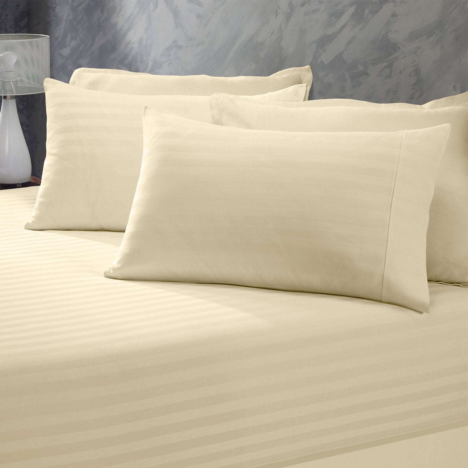 Royal Comfort 1200 Thread Count 3 Piece Combo Set 100% Egyptian Cotton Striped Queen Sand - Bedzy Australia