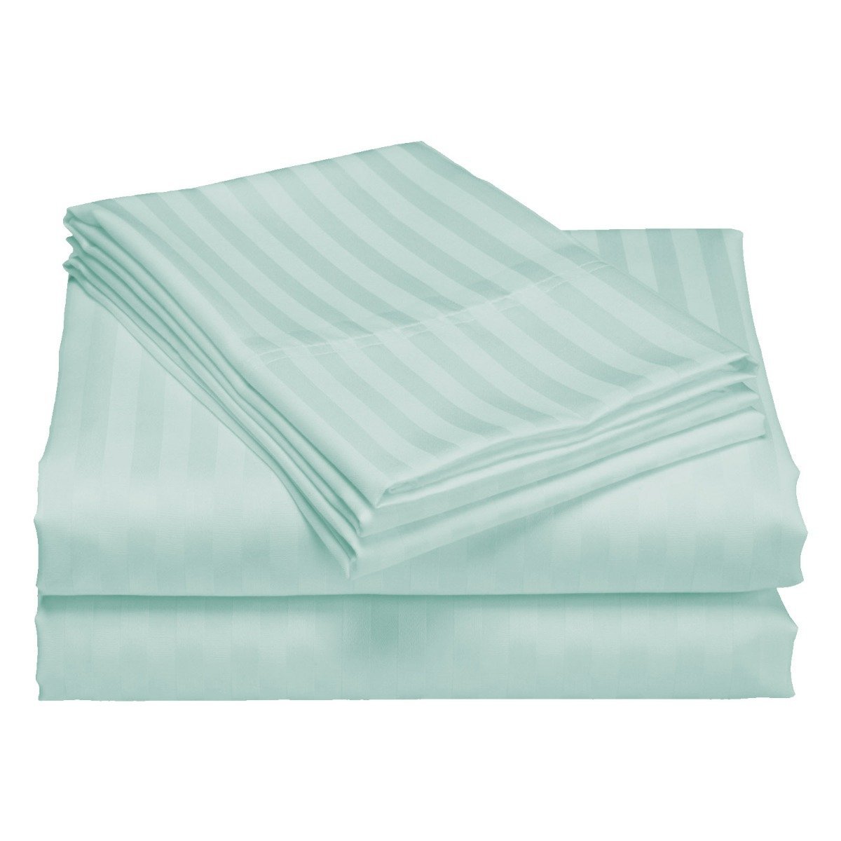 Royal Comfort 1200TC Luxury Sateen Damask Stripe Cotton Blend Quilt Cover Set Queen Mist - Bedzy Australia