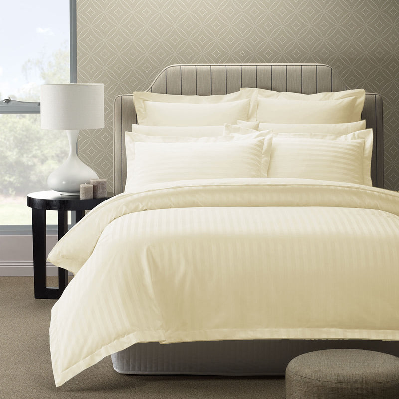 Royal Comfort 1200TC Quilt Cover Set Damask Cotton Blend Luxury Sateen Bedding King Pebble - Bedzy Australia