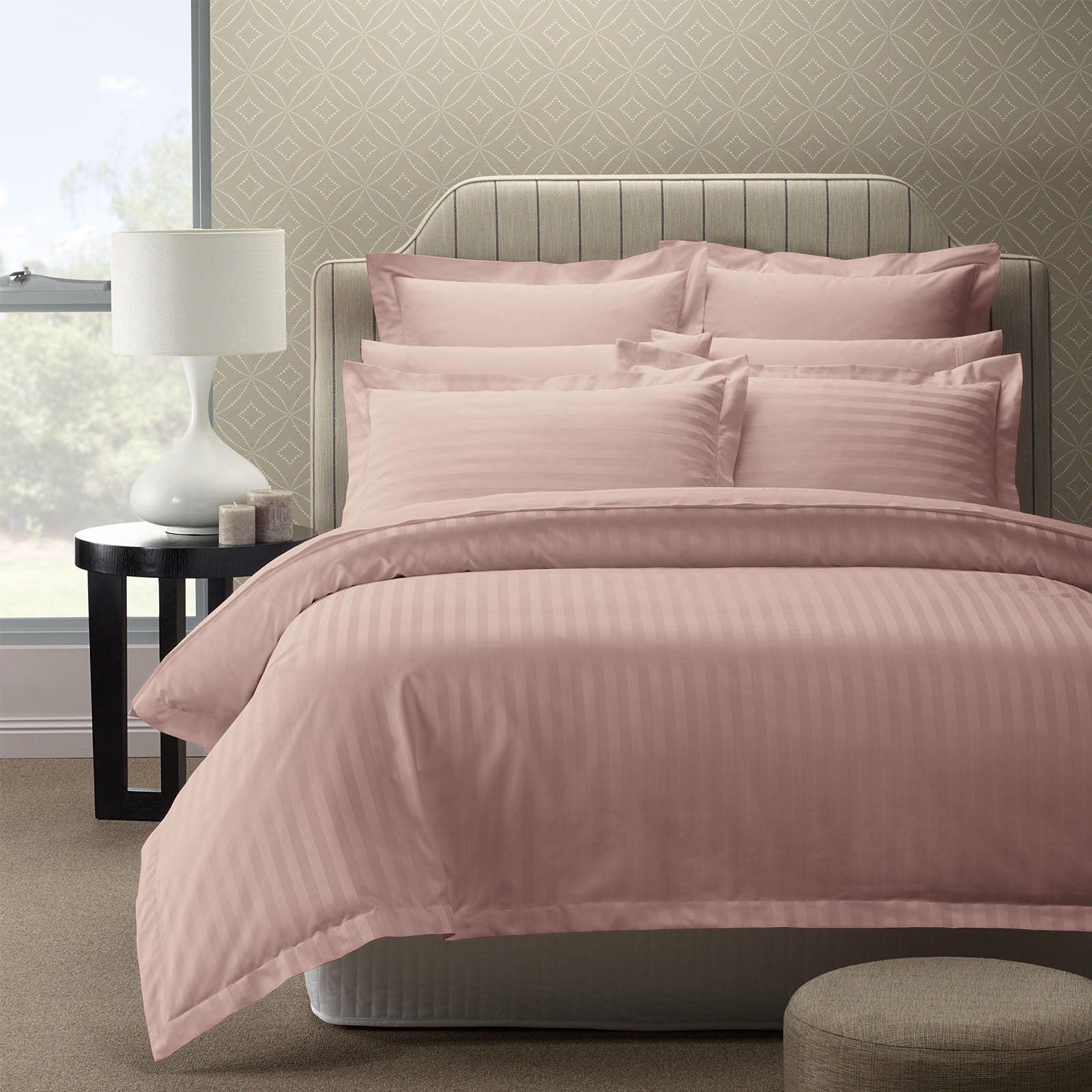 Royal Comfort 1200TC Quilt Cover Set Damask Cotton Blend Luxury Sateen Bedding Queen Blush - Bedzy Australia