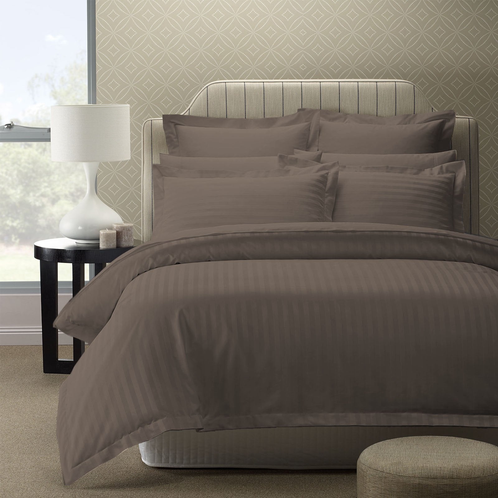 Royal Comfort 1200TC Quilt Cover Set Damask Cotton Blend Luxury Sateen Bedding Queen Pewter - Bedzy Australia
