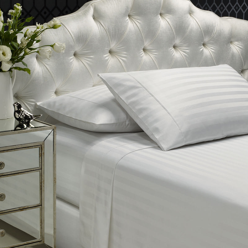 Royal Comfort 1200TC Sheet Set Damask Cotton Blend Ultra Soft Sateen Bedding King White - Bedzy Australia