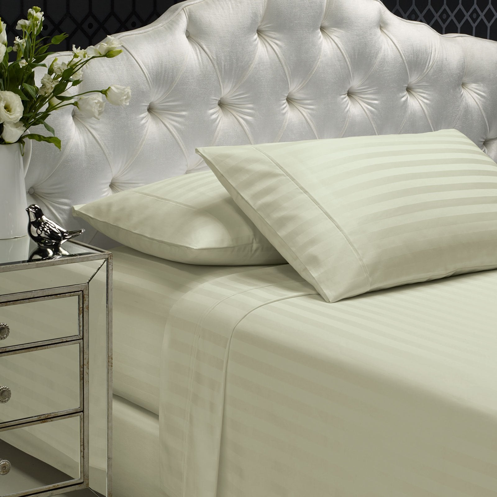 Royal Comfort 1200TC Sheet Set Damask Cotton Blend Ultra Soft Sateen Bedding Queen Pebble - Bedzy Australia