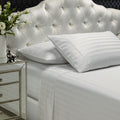 1200TC Sheet Set Damask Cotton Blend Ultra Soft Sateen Bedding Queen White