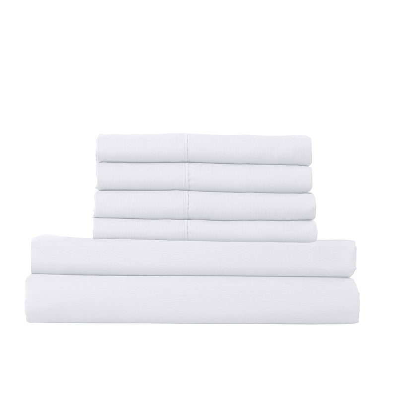 Royal Comfort 1500 Thread Count 6 Piece Cotton Rich Bedroom Collection Set Queen White - Bedzy Australia - Home & Garden > Bedding