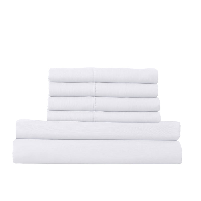 Royal Comfort 1500 Thread Count 6 Piece Cotton Rich Bedroom Collection Set Queen White - Bedzy Australia