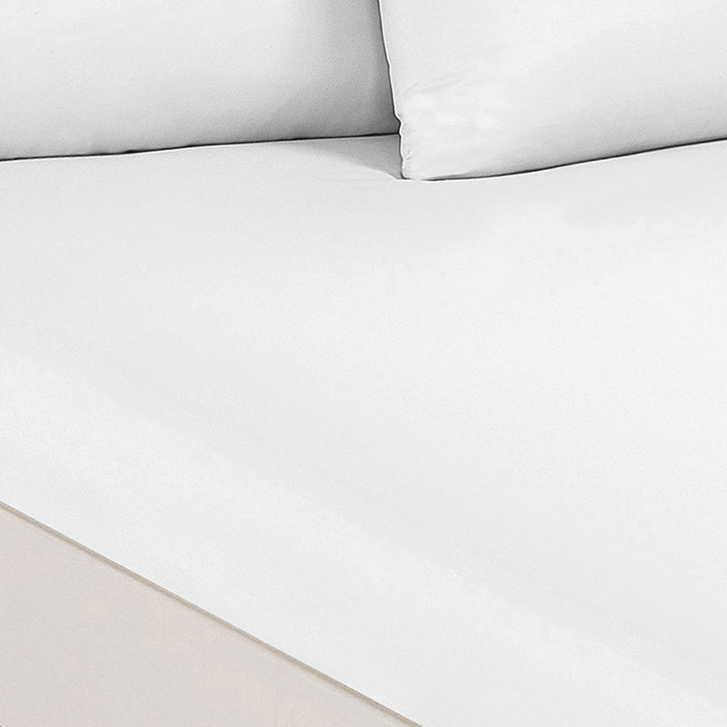 Royal Comfort 1500 Thread Count Cotton Rich Sheet Set 3 Piece Ultra Soft Bedding Double White - Bedzy Australia