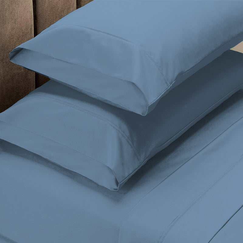 Royal Comfort 1500 Thread Count Cotton Rich Sheet Set 4 Piece Ultra Soft Bedding Double Indigo - Bedzy Australia - Home & Garden > Bedding