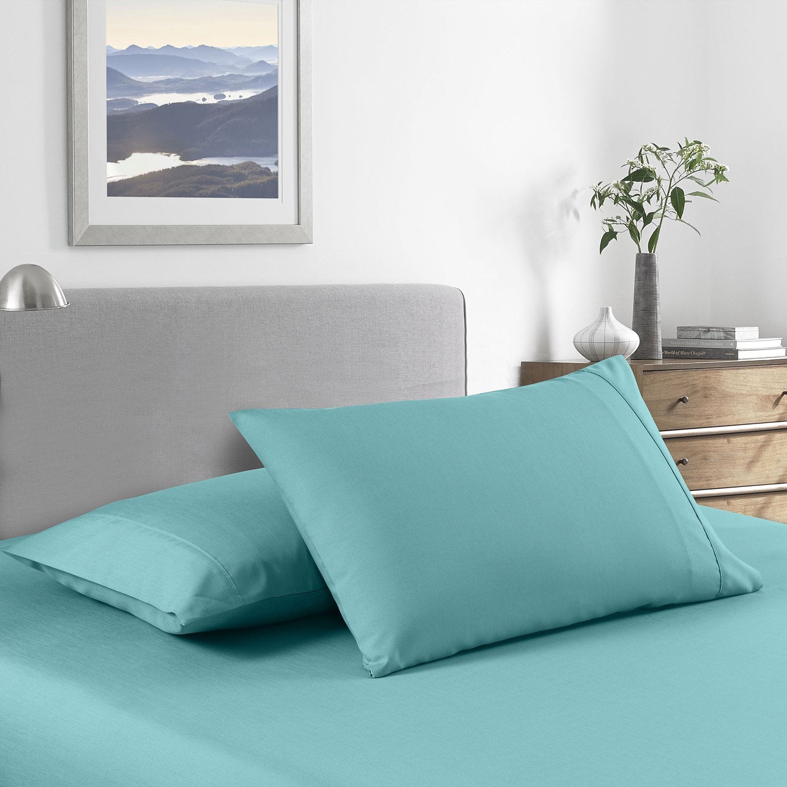 Royal Comfort 2000 Thread Count Bamboo Cooling Sheet Set Ultra Soft Bedding Double Aqua - Bedzy Australia