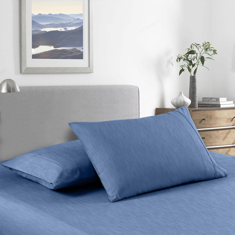 Royal Comfort 2000 Thread Count Bamboo Cooling Sheet Set Ultra Soft Bedding Double Denim - Bedzy Australia