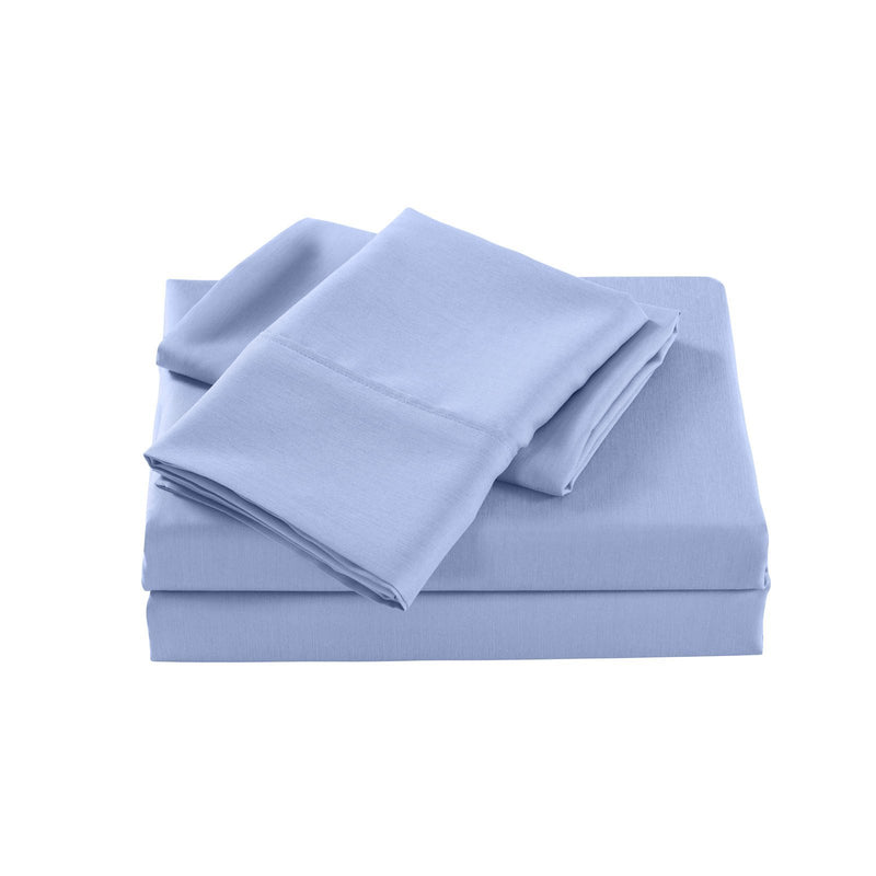 Royal Comfort 2000 Thread Count Bamboo Cooling Sheet Set Ultra Soft Bedding Double Light Blue - Bedzy Australia