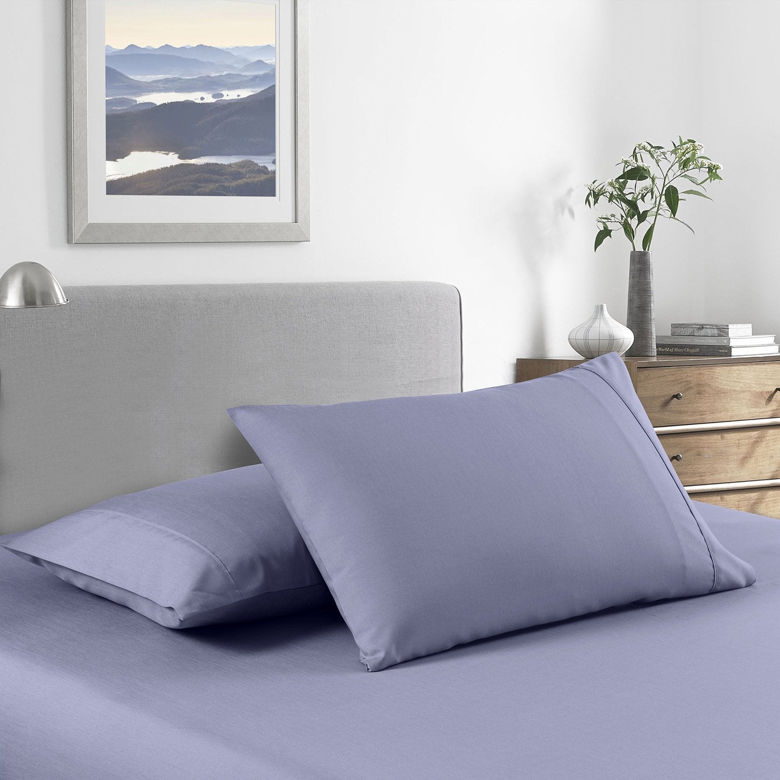 Royal Comfort 2000 Thread Count Bamboo Cooling Sheet Set Ultra Soft Bedding Double Lilac Grey - Bedzy Australia